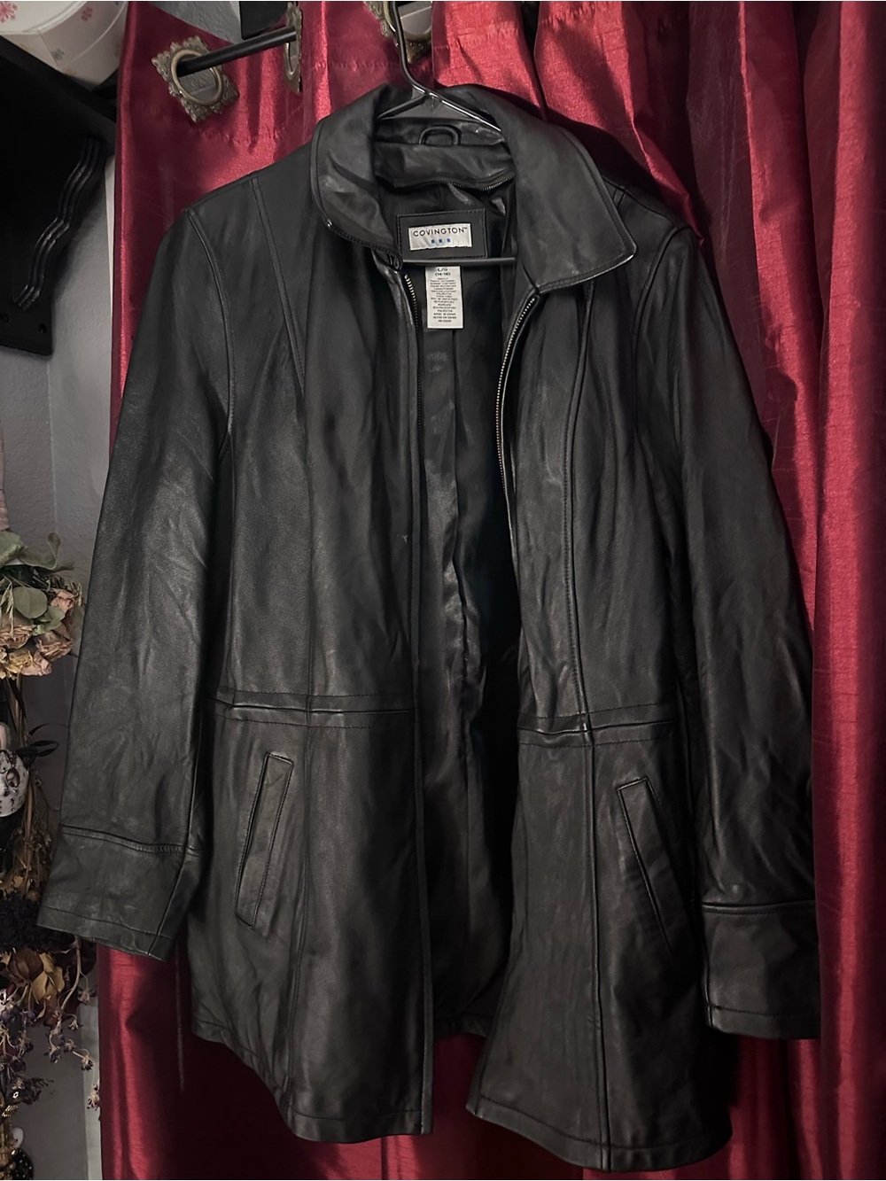 Covington Black Leather Zip-Front Women's Jacket
